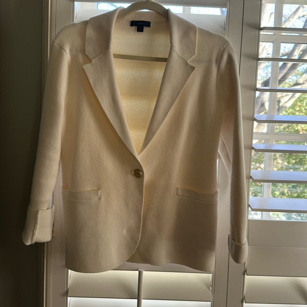 Jcrew off white blazer in cotton